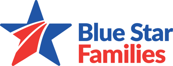 Blue Star Families logo: blue star with a red swoosh and the text 'Blue Star' in blue and 'Families' in red